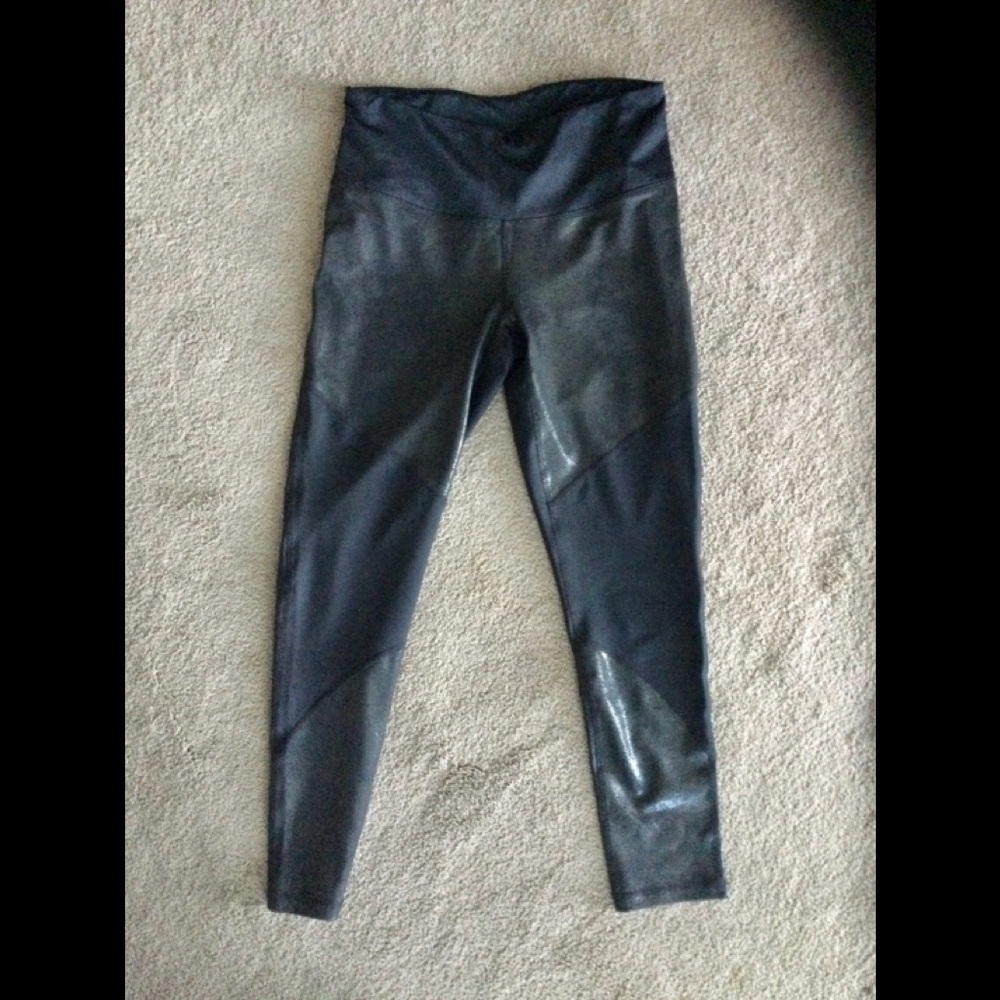 Z by Zella shiny patched fitted leggings, black size M